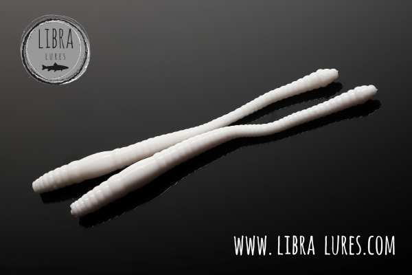 LIBRA Lures Dying Worm 70 mm #001 White - Cheese