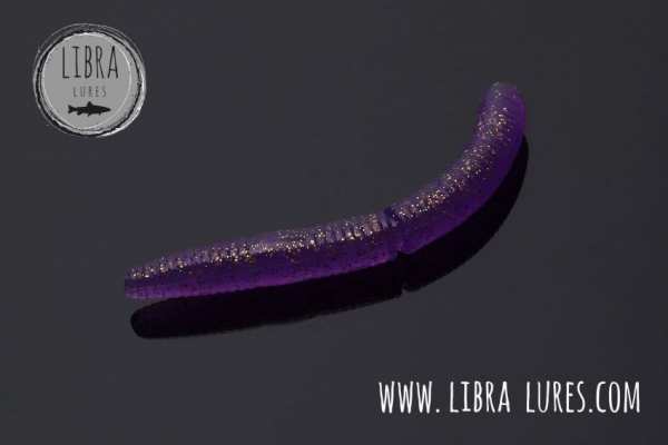 LIBRA Lures Fatty D’Worm 65 mm #020 Purple Glitter - Cheese