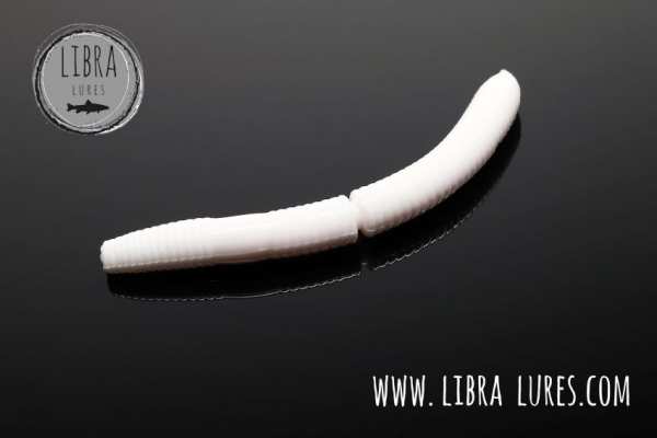 LIBRA Lures Fatty D’Worm 65 mm #001 White - Garlic