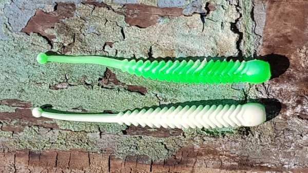 ProBaits Rattle Snake 80 mm - Grün Weiß - Bubble Gum