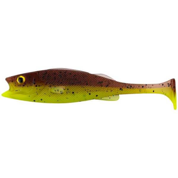 LMAB KØFI Perch Shad 7 cm (KÖFI) Green Pumpkin Chartreuse