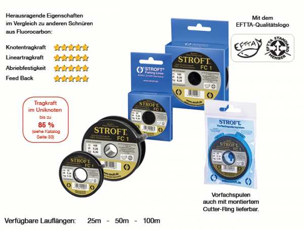 Stroft FC 1 - Fluorocarbon / Kristall Transparent / 25 m