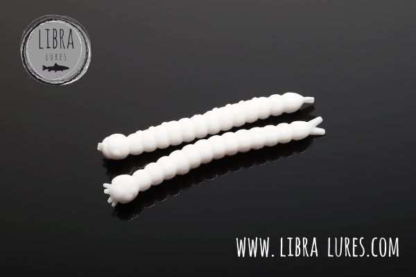 LIBRA Lures Slight Worm 38 mm #001 White Cheese