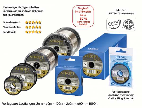 Stroft FC 2 0,15 mm 2,0 kg - Flurocarbon / Kristall Transparent / 25 m
